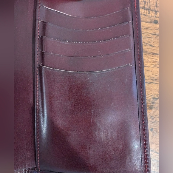 Vtg 80/90's Gary's Leather Brown Bifold Wallet Genuine Calf Leather Kiss Lock - Picture 5 of 14